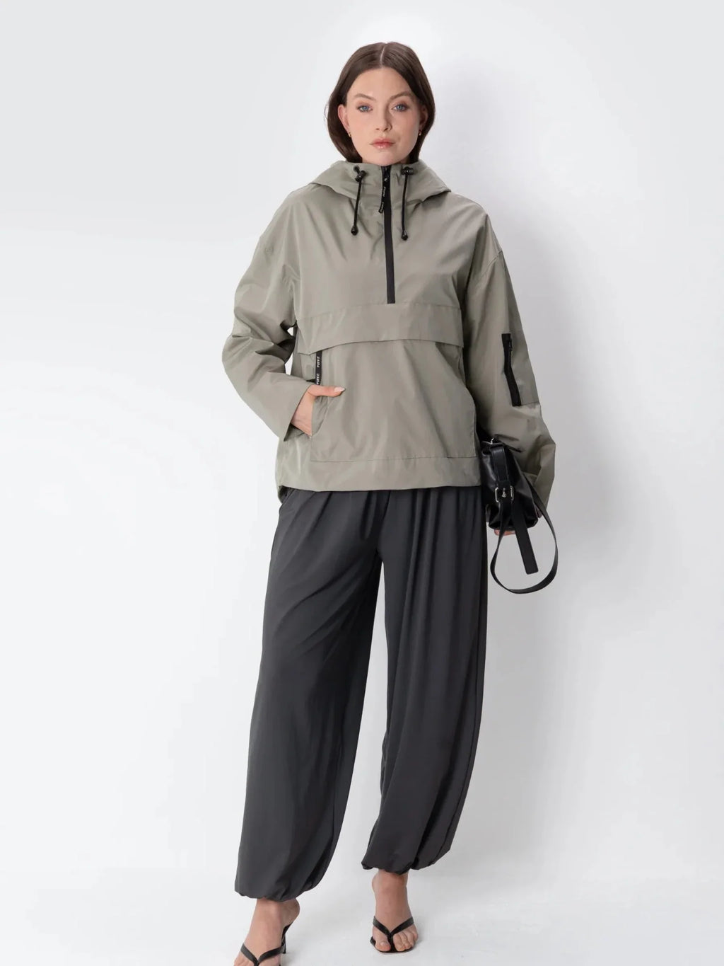 STM-TEX™ Dark Taupe Classic Relaxed Fit Rain Hoodie