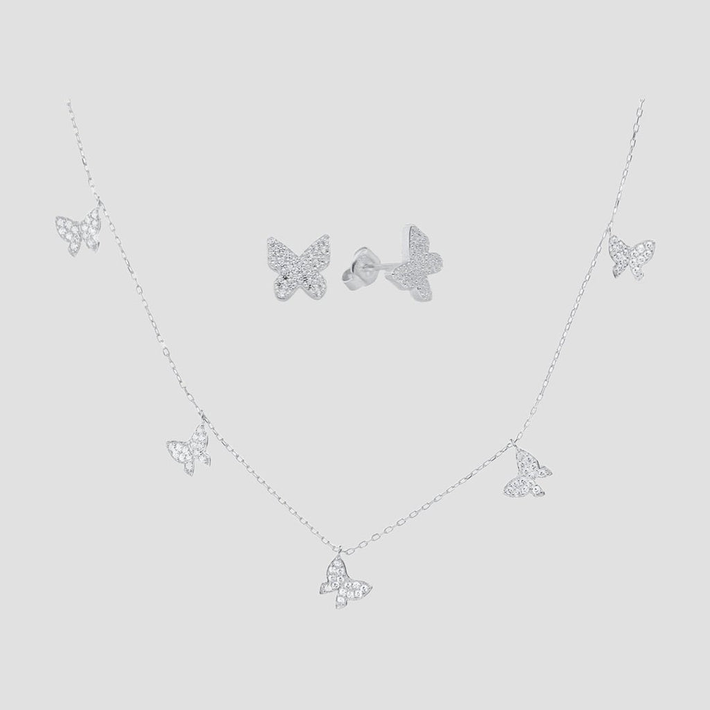 Butterfly Chain & Butterfly Ohrring Set