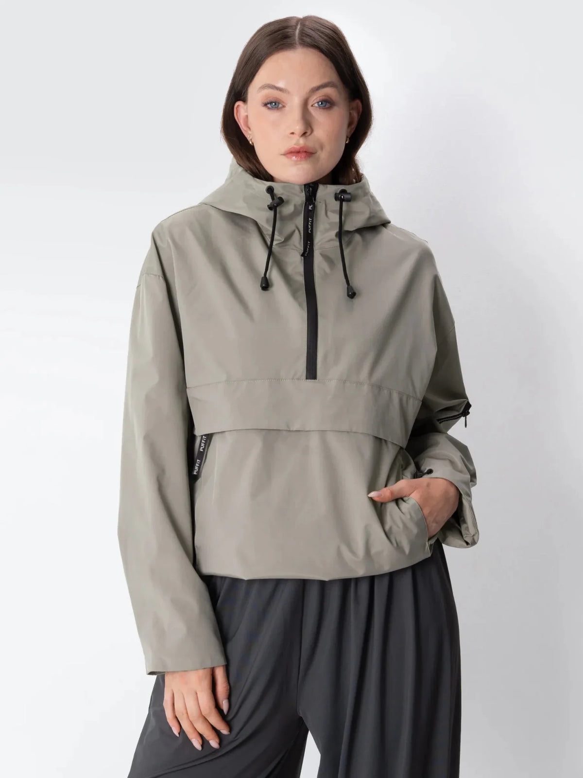 STM-TEX™ Dark Taupe Classic Relaxed Fit Rain Hoodie
